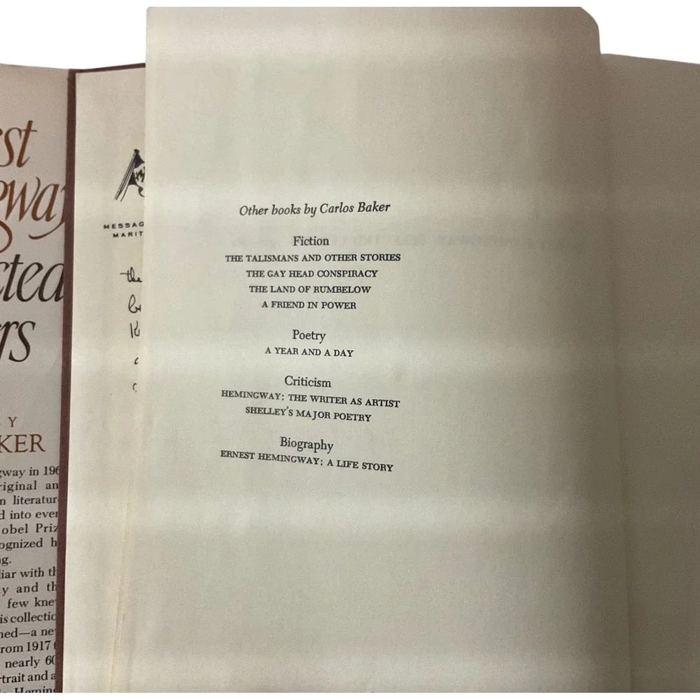 Ernest Hemingway Selected Letters 1917-1961 Book Tan Good Hardcover 1981 Baker